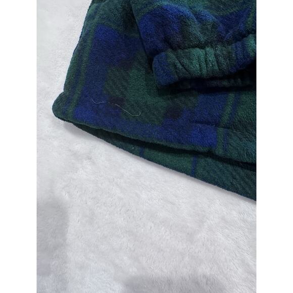 Vintage IZOD Jacket Tartan Plaid Fleece 1/4 Zip Pullover Mens Medium Made in USA - Picture 3 of 9